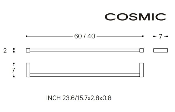 COSMIC METRIC TOALLERO LAVABO 40cm - Imagen 5