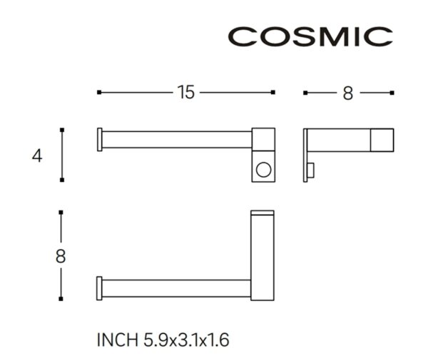 COSMIC METRIC PORTARROLLOS SIN TAPA DERECHO - Imagen 5