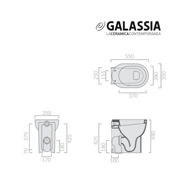 GALASSIA M2 55x35cm TAPA INODORO - Imagen 5