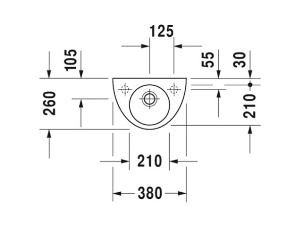 LAVAMANOS 38cm STARCK-2 DURAVIT