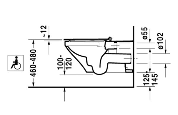 INODORO SUSPENDIDO RIMLESS DURASTYLE VITAL DURAVIT