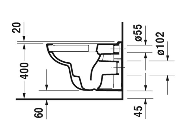 PACK INODORO SUSPENDIDO RIMLESS D-CODE DURAVIT