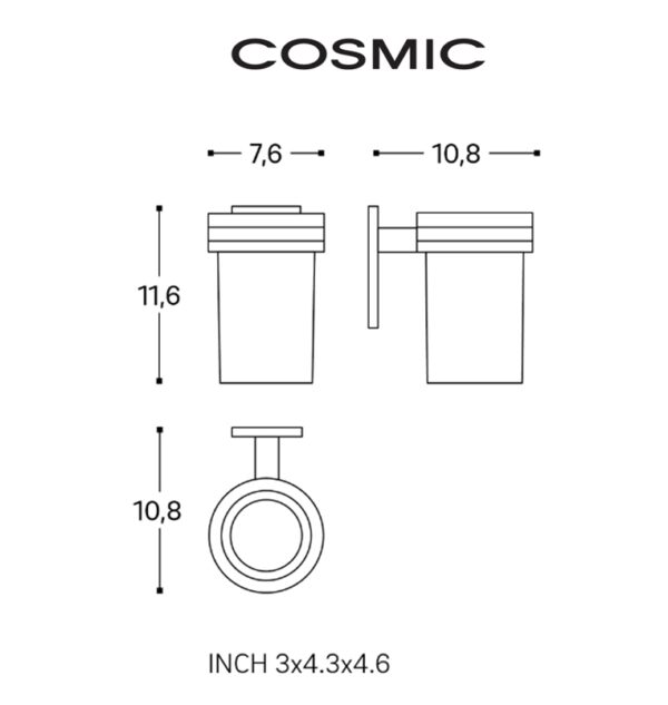 COSMIC STICK PORTACEPILLOS PARED CROMO - Imagen 3