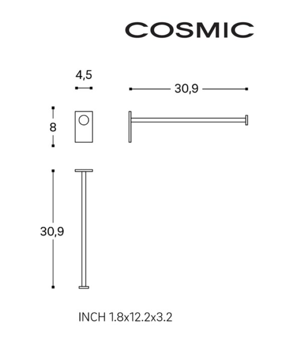 COSMIC STICK TOALLERO LAVABO PARED - Imagen 3