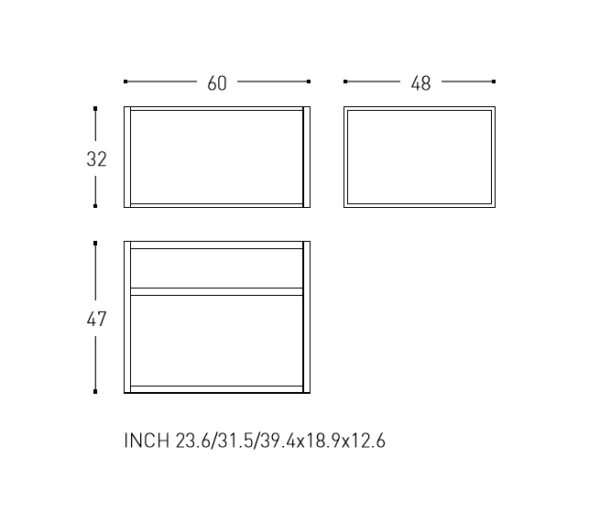 MODULO INFERIOR 60cm CON ESTANTE THE GRID by COSMIC