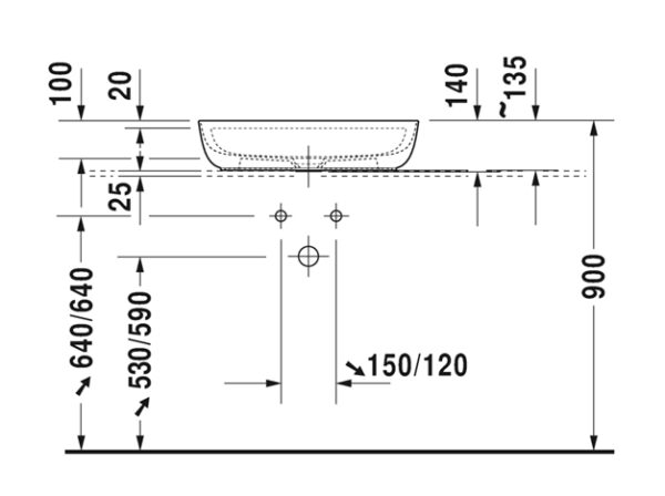 LAVABO SOBRE ENCIMERA 60x40 LUV DURAVIT