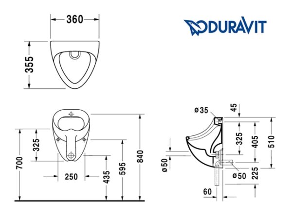 URINARIO MURAL BILL DURAVIT