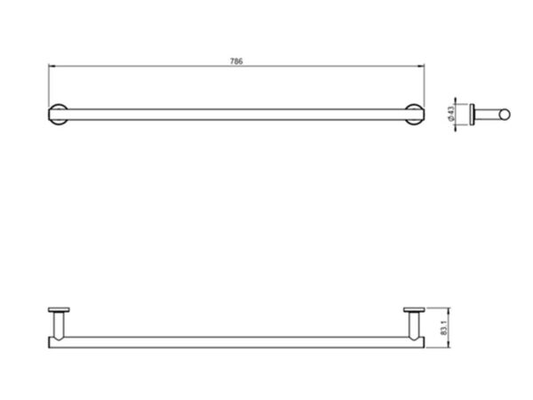 TOALLERO LAVABO 80cm ARCHITECT DUAL COSMIC