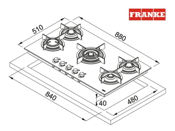 PLACA 5 GAS CRYSTAL FHCR 905 FRANKE