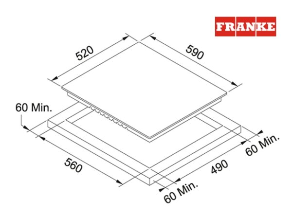 VITROCERAMICA CRISTAL NEGRO FHR603 CTDBK FRANKE