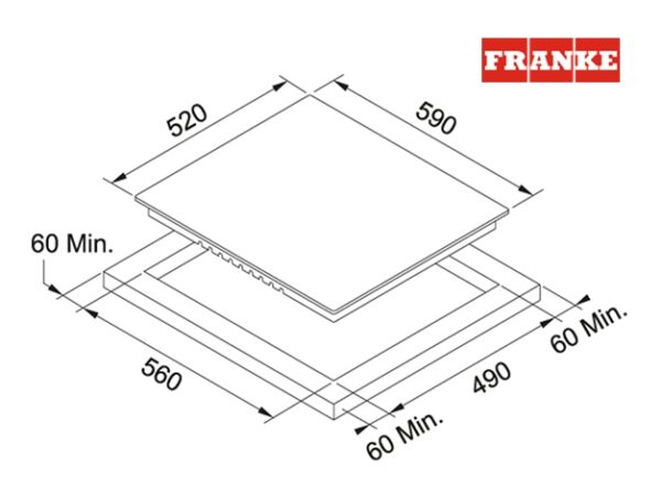 VITROCERAMICA CRISTAL NEGRO FHR604 CTBK FRANKE