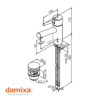 MONOMANDO LAVABO MERKUR CON VALVULA DAMIXA MEDIDAS