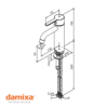 MONOMANDO LAVABO SILHOUET DAMIXA MEDIDAS