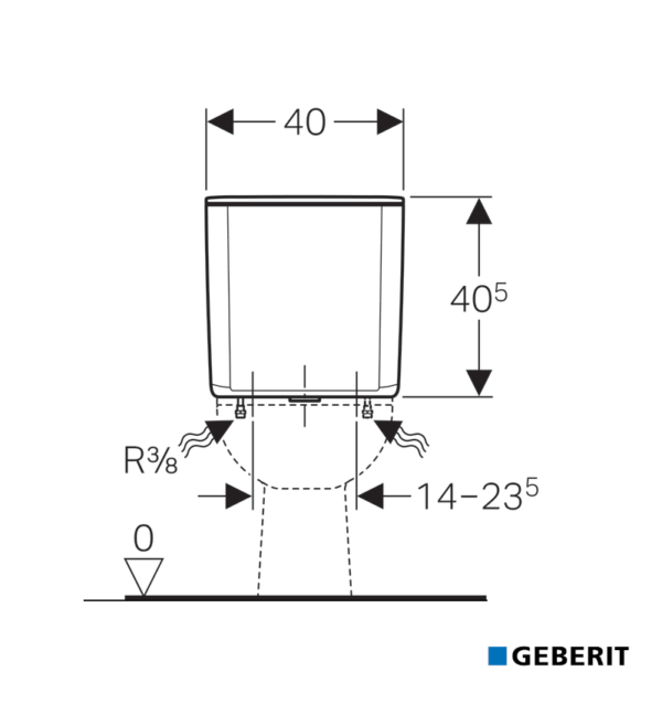 CISTERNA VISTA GEBERIT AP128 MEDIDAS