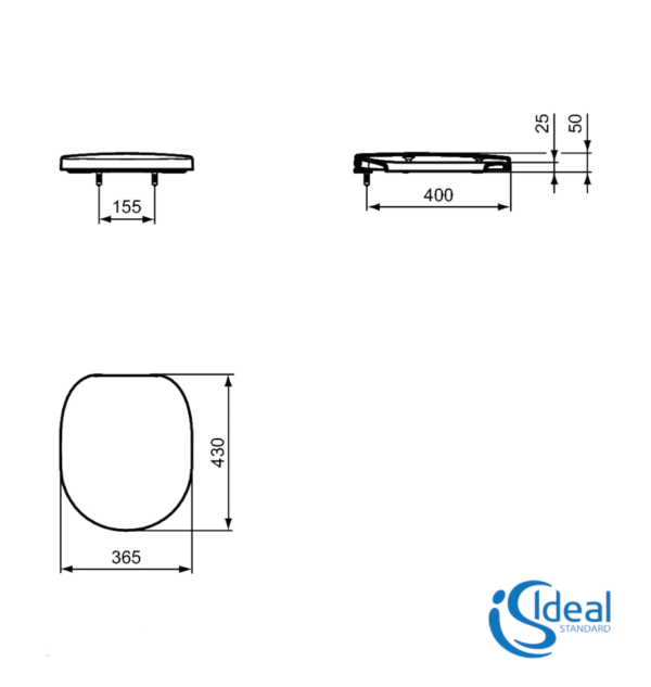 ASIENTO y TAPA INODORO CONNECT IDEAL STANDARD MEDIDAS