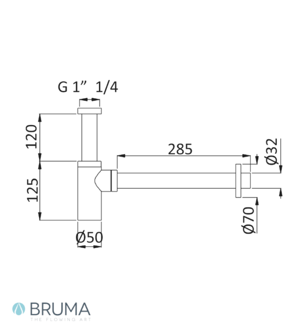 MEDIDAS SIFON DE LAVABO ELO BRUMA