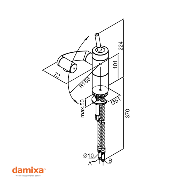 MEDIDAS MONOMANDO LAVABO BIDE ARC DAMIXA