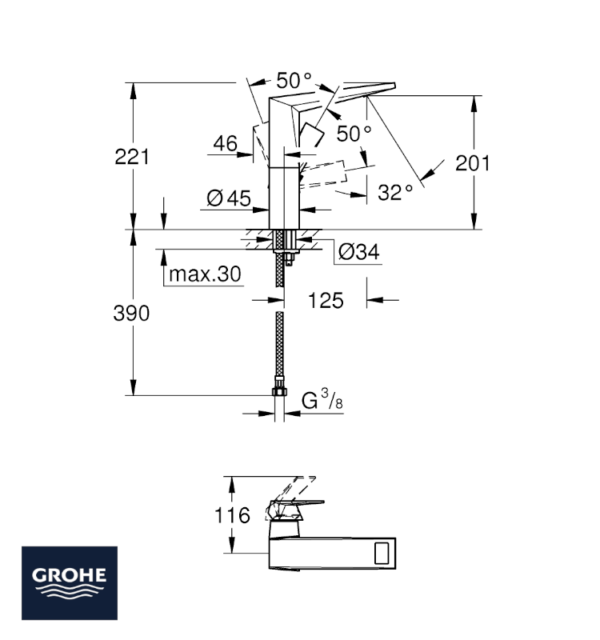 MONOMANDO LAVABO ALLURE BRILLIANT L GROHE