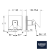 MONOMANDO DUCHA EMPOTRADO EUROCUBE GROHE MEDIDAS