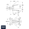 MONOMANDO LAVABO GERONTOLOGICO MURAL EUROECO GROHE MEDIDAS