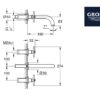 MEDIDAS BATERIA LAVABO MURAL ATRIO GROHE