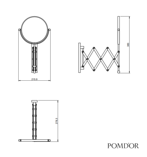 MEDIDAS ESPEJO AUMENTO x3 EXTENSIBLE POM D'OR