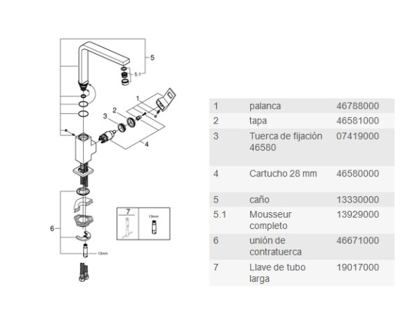 MONOMANDO COCINA EUROCUBE GROHE