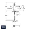 MEDIDAS MONOMANDO LAVABO TAMAÑO M EUROCUBE JOY GROHE