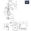 MEDIDAS STARTER KIT CAÑO C BLUE PROFESSIONAL GROHE