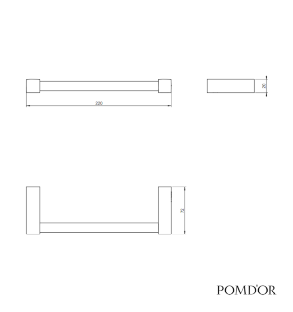 MEDIDAS TOALLERO BIDE 22cm METRIC POM D'OR