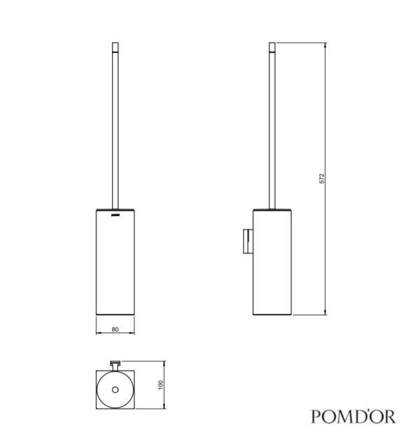 MEDIDAS ESCOBILLERO PARED METRIC POM D'OR