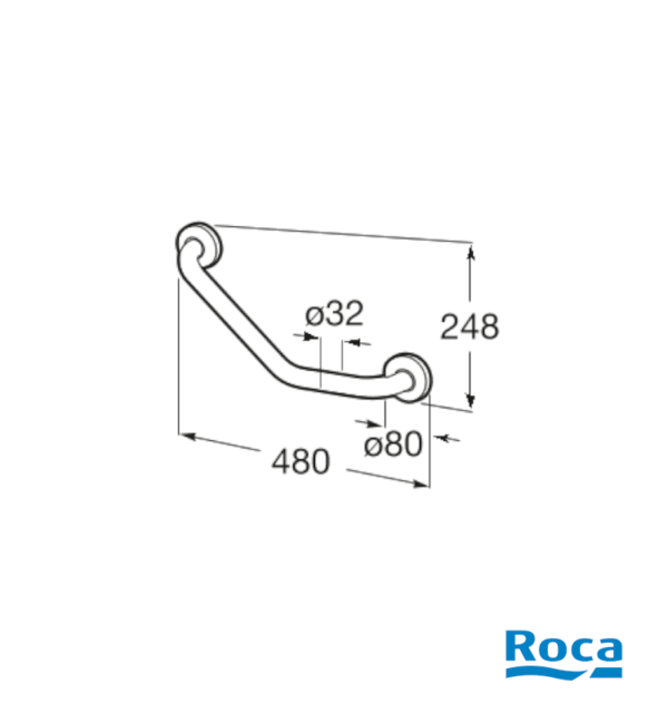 MEDIDAS ASA ANGULAR BAÑO ACCESS COMFORT ROCA