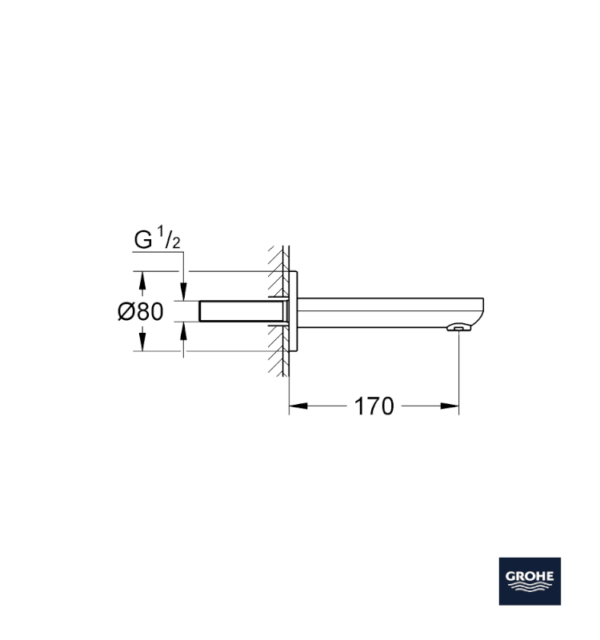 MEDIDAS CAÑO BAÑERA EUROSMART COSMOPOLITAN GROHE