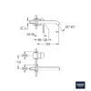 MEDIDAS MONOMANDO LAVABO MURAL ESSENCE GROHE
