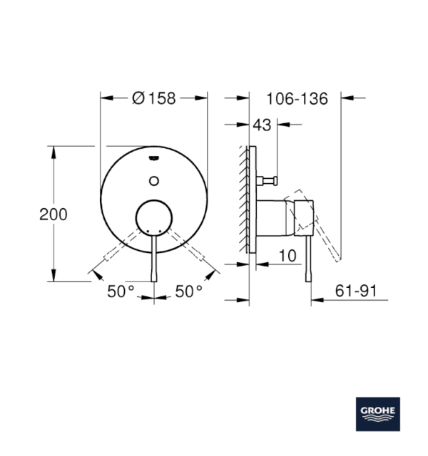 MEDIDAS MONOMANDO CON INVERSOR 2 VIAS ESSENCE GROHE