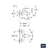 MEDIDAS MONOMANDO BAÑO DUCHA EUROSMART COSMOPOLITAN GROHE