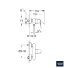 MEDIDAS MONOMANDO DUCHA EUROSMART COSMOPOLITAN GROHE
