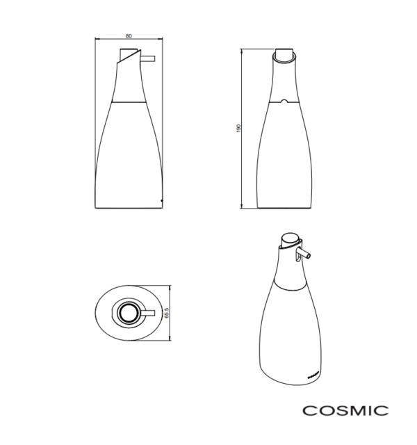 MEDIDAS DOSIFICADOR ENCIMERA SAKU COSMIC