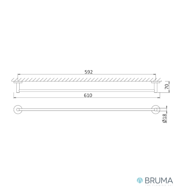 MEDIDAS TOALLERO DE BARRA 600mm ENIGMA BRUMA