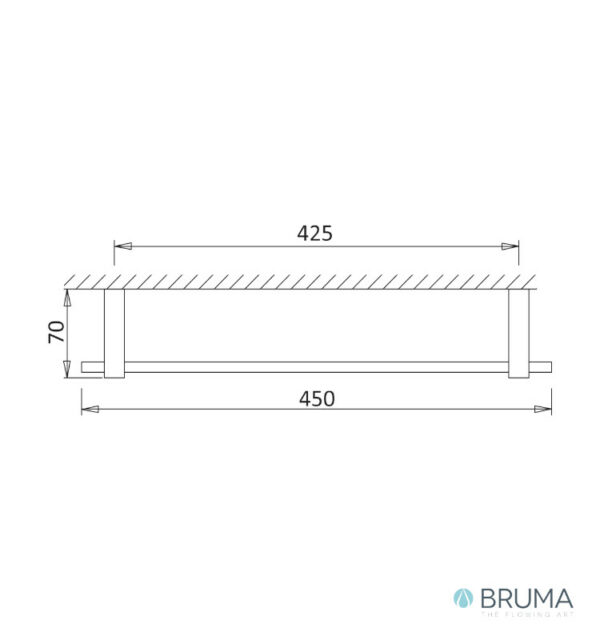 MEDIDAS TOALLERO BARRA 450mm SINTRA BRUMA