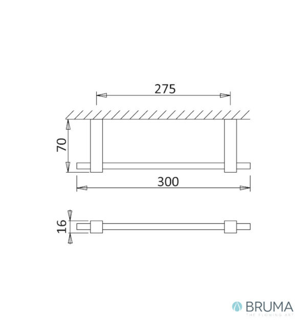 MEDIDAS TOALLERO BARRA 300mm SINTRA BRUMA