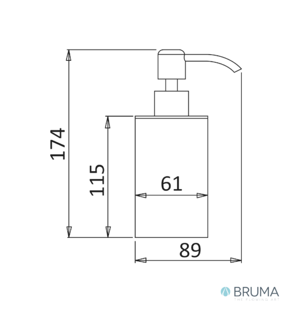 MEDIDAS DOSIFICADOR ENCIMERA 220ml CUBIS BRUMA