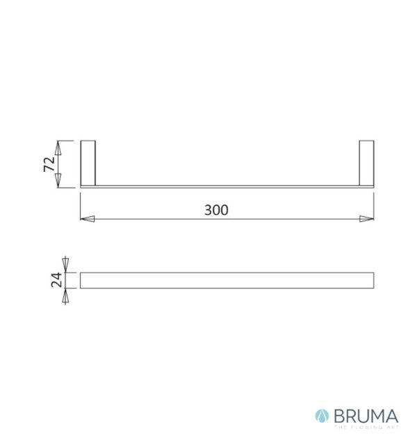 MEDIDAS TOALLERO BARRA 300mm CUBIS BRUMA