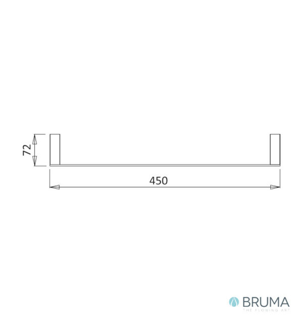 MEDIDAS TOALLERO BARRA 450mm CUBIS BRUMA