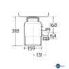 MEDIDAS TRITURADOR DE COCINA MODELO 46 INSINKERATOR
