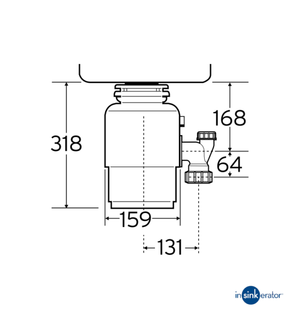 MEDIDAS TRITURADOR DE COCINA MODELO 46 INSINKERATOR