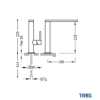 MONOMANDO LAVABO CAÑO ALTO MAX-TRES TRES GRIFERIA MEDIDAS