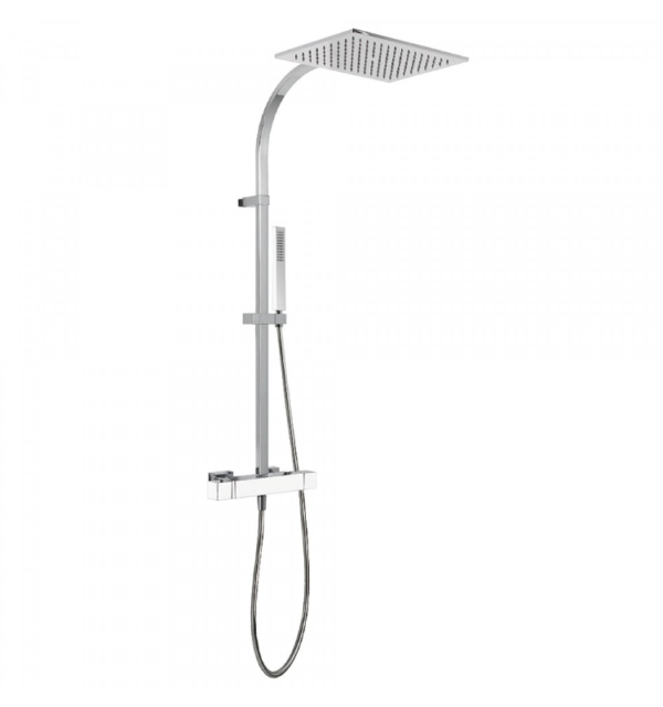 CONJUNTO DUCHA TERMOSTATICA SLIM EXCLUSIVE TRES GRIFERIA BLANCO CROMO