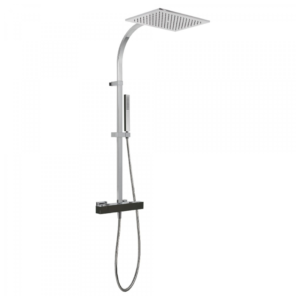 CONJUNTO DUCHA TERMOSTATICA SLIM EXCLUSIVE TRES GRIFERIA NEGRO CROMO