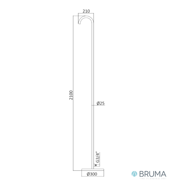 MEDIDAS DUCHA DE EXTERIOR MOVIL PL1 BRUMA